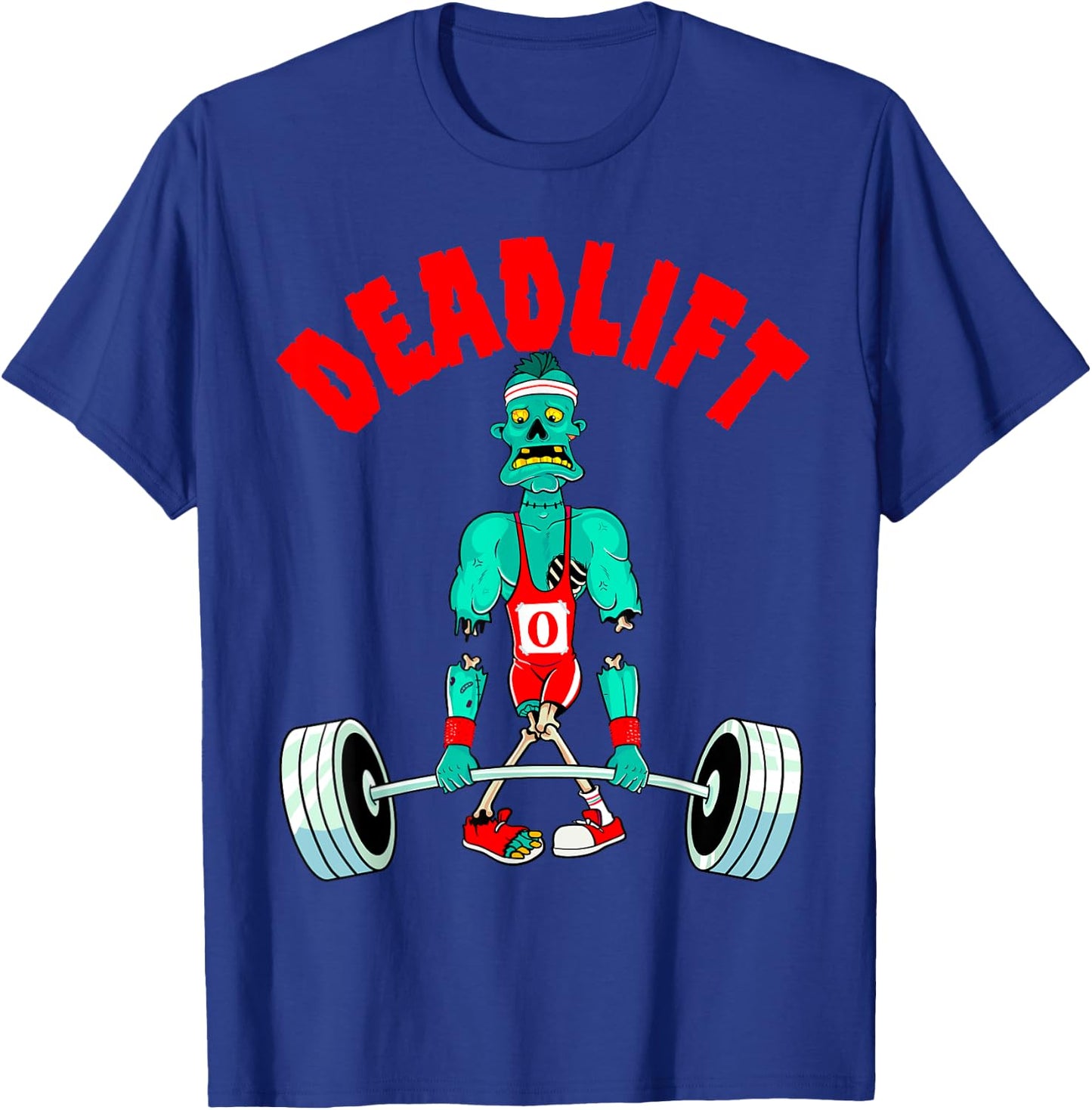 Halloween Workout Zombie Deadlift Weightlifting Men Women T-Shirt - T-Shirt | Royal