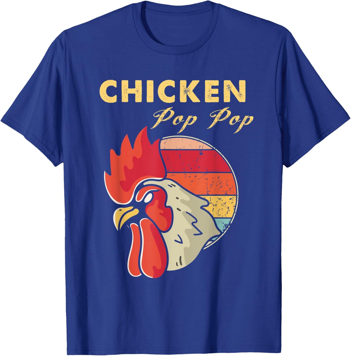 Chicken Pop Pop Grandpa Poultry Farmer Vintage T-Shirt - T-Shirt | Royal