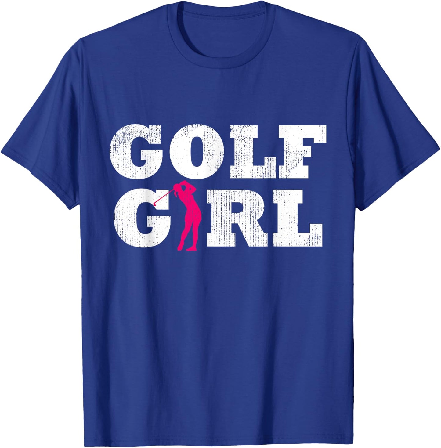 Golf Girl Player Golfer Golfing Silhouette Sport Gift T-Shirt - T-Shirt | Royal