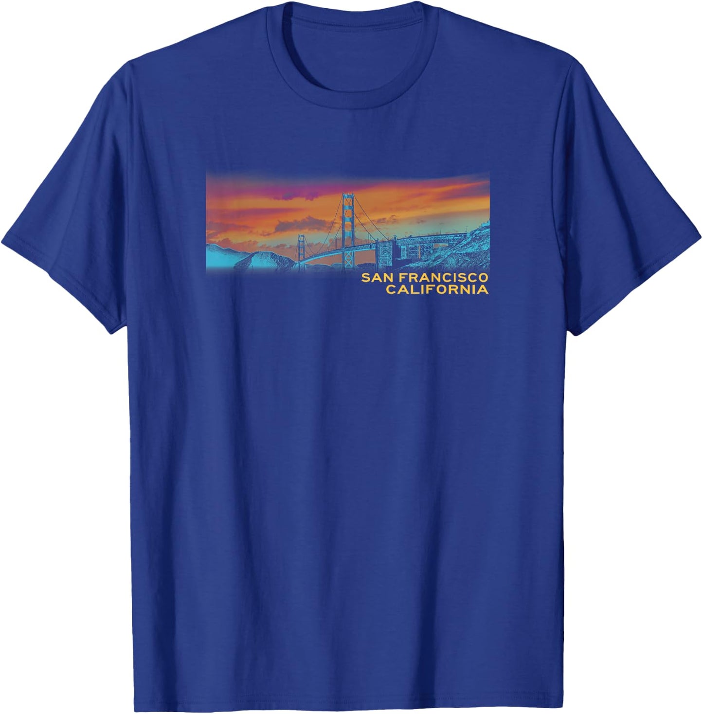 Golden Gate Bridge San Francisco, California T-Shirt - T-Shirt | Royal