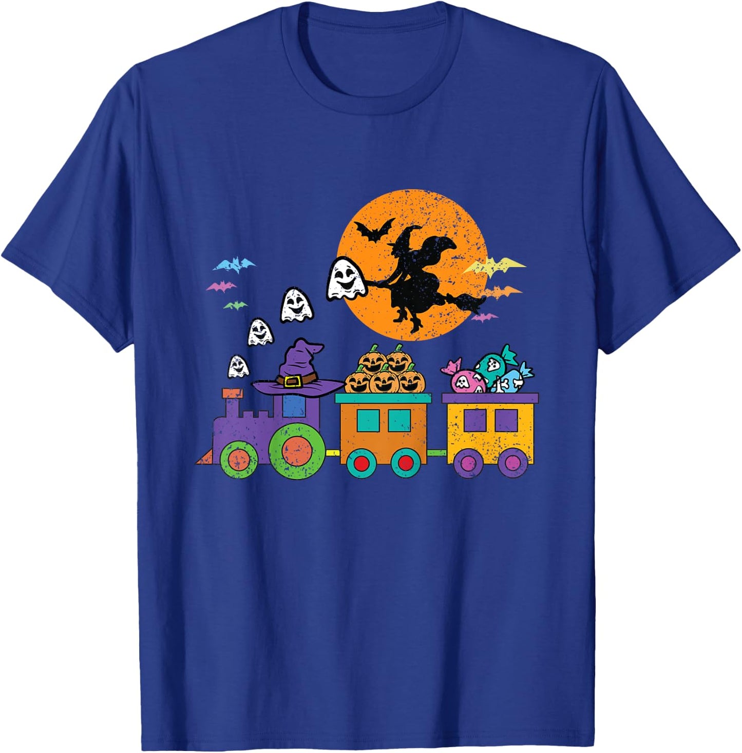 Halloween Train Witch Ghost Pumpkin Toddler Boys Girls T-Shirt - T-Shirt | Royal