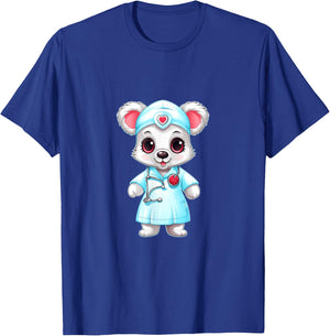 Bear Nurse RN Nursing Stethoscope Nurses T-Shirt - T-Shirt | Royal