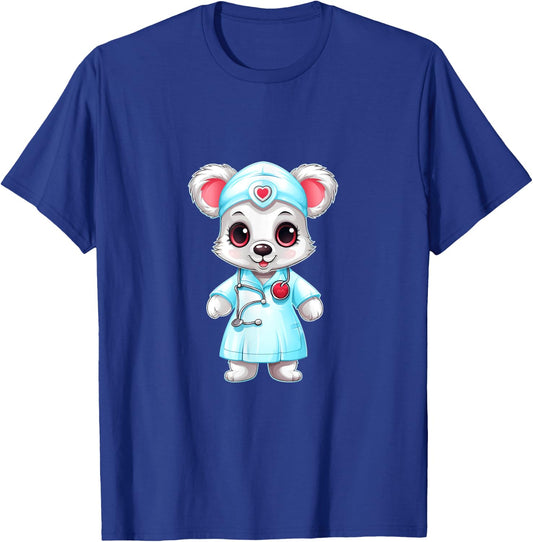 Bear Nurse RN Nursing Stethoscope Nurses T-Shirt - T-Shirt | Royal
