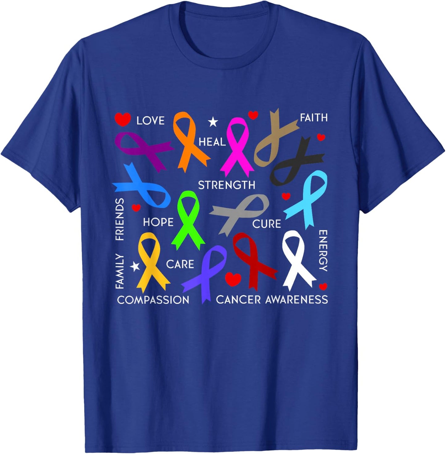Cancer Awareness - Fight Cancer Ribbons T-Shirt - T-Shirt | Royal