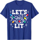 Let's Get Lit Drinking Santa Hat Christmas Lights Funny T-Shirt - T-Shirt | Royal