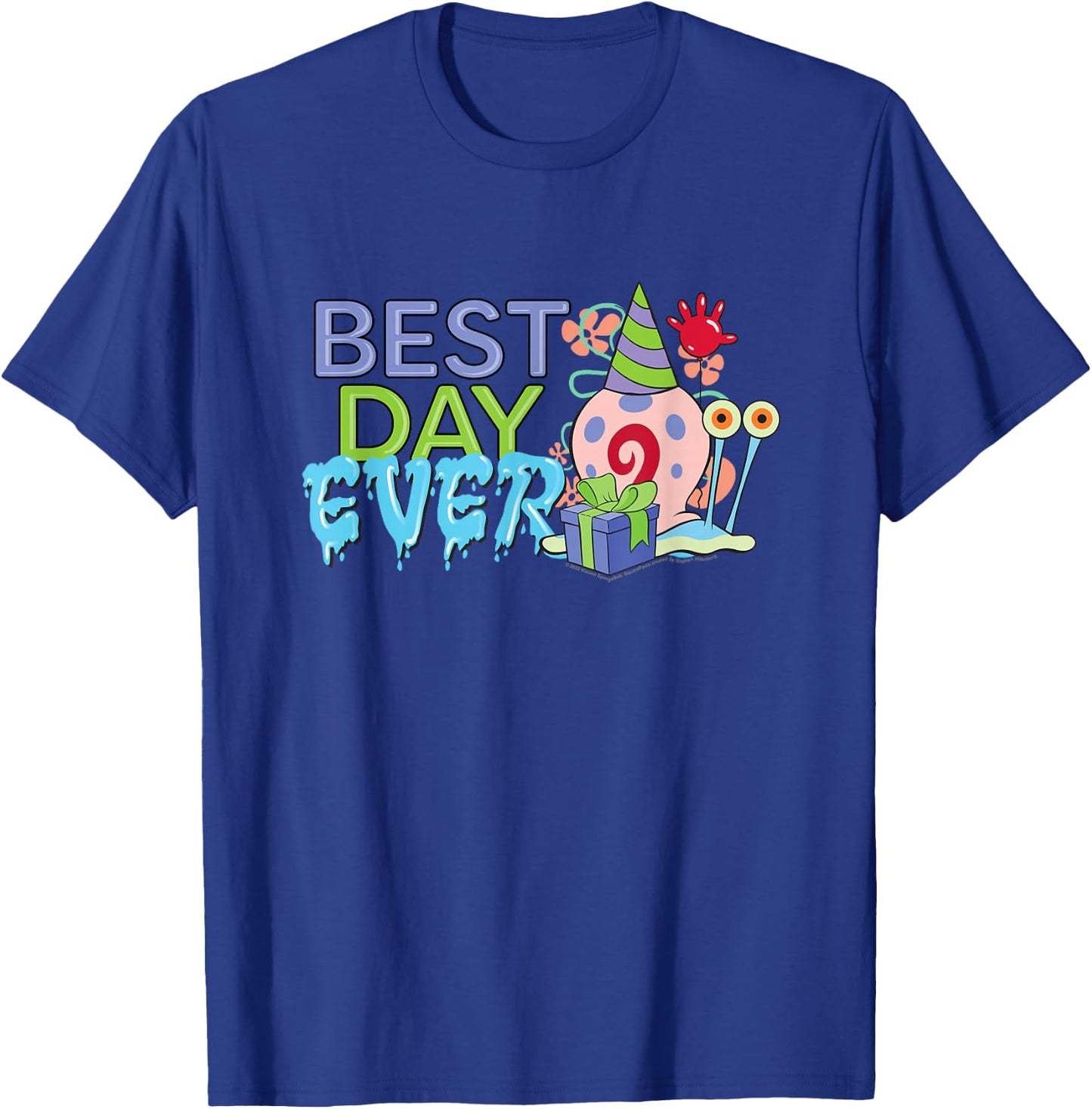 Spongebob Squarepants Best Day Ever Gary Birthday T-Shirt - T-Shirt | Royal