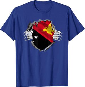 Funny Papua New Guinea Flag Country Oceania T-Shirt - T-Shirt | Royal
