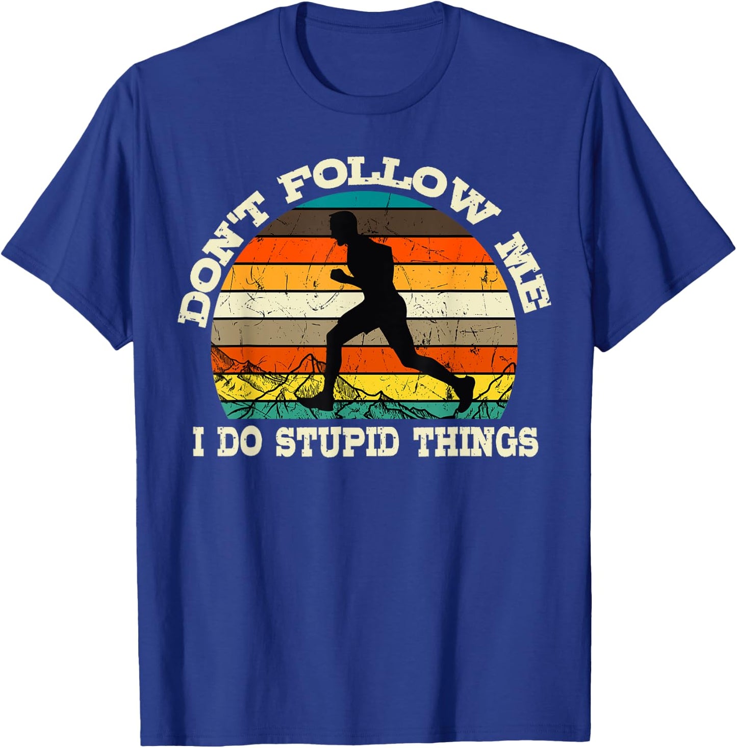 Trail Running Retro Vintage Ultra Runner Mountain Sport T-Shirt - T-Shirt | Royal
