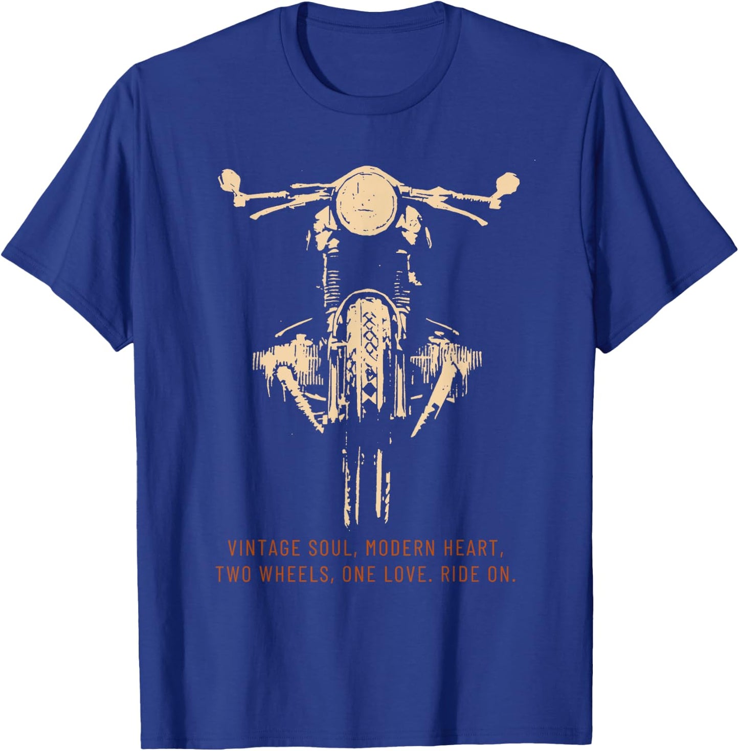 Vintage Motorcycle: Biker Rider Vintage Men's T-Shirt - T-Shirt | Royal