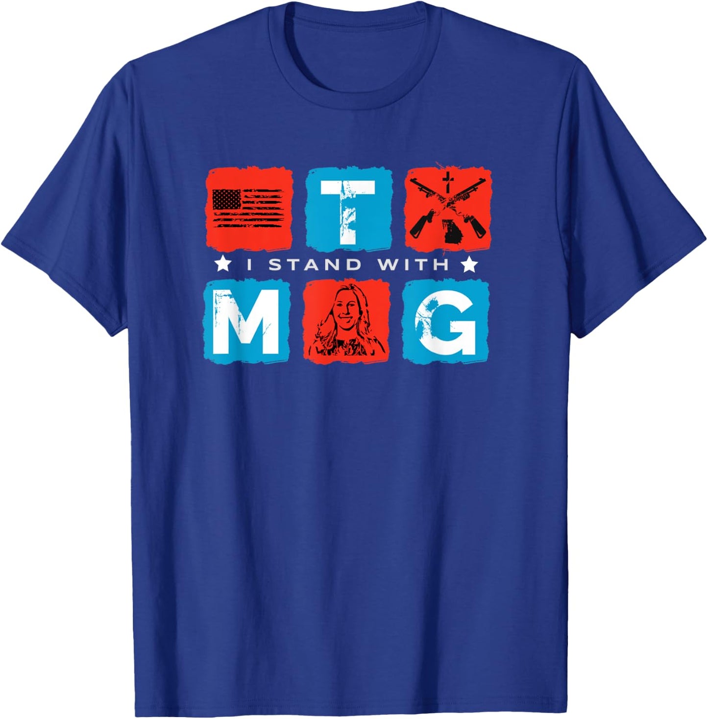 I Stand With MTG Marjorie Taylor Greene Republican Political T-Shirt - T-Shirt | Royal