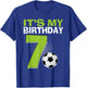 It's My 7th Birthday Boy Soccer Football 7 Years Old T-Shirt - T-Shirt | Royal