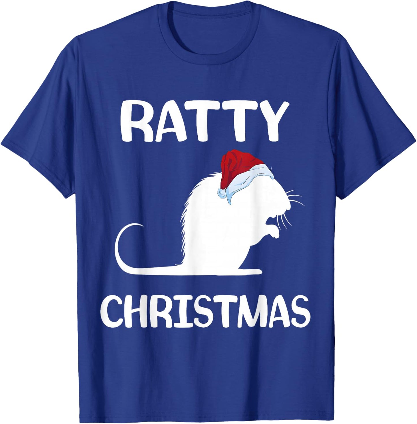 Ratty Christmas Santa Hat Rat Rodent Owner Mouse Rat Lover T-Shirt - T-Shirt | Royal