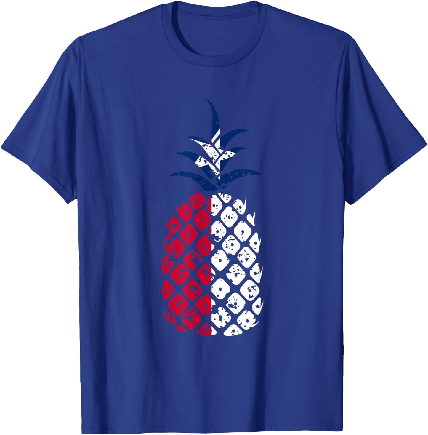 Texas Flag Pineapple | Distressed Tropical Fruit Texan Girl T-Shirt - T-Shirt | Royal