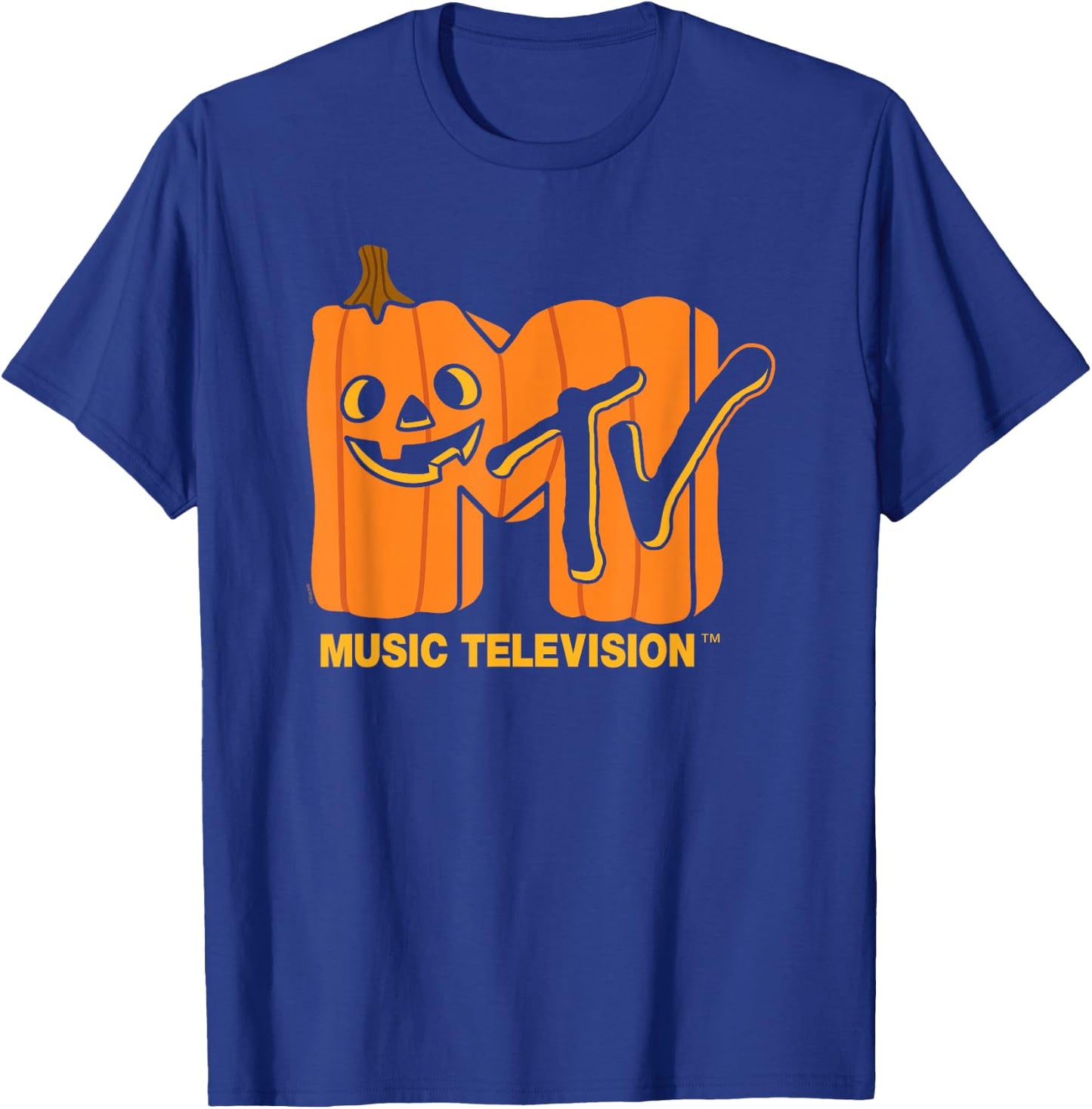MTV - MTV Logo Jack-O-Lantern T-Shirt - T-Shirt | Royal