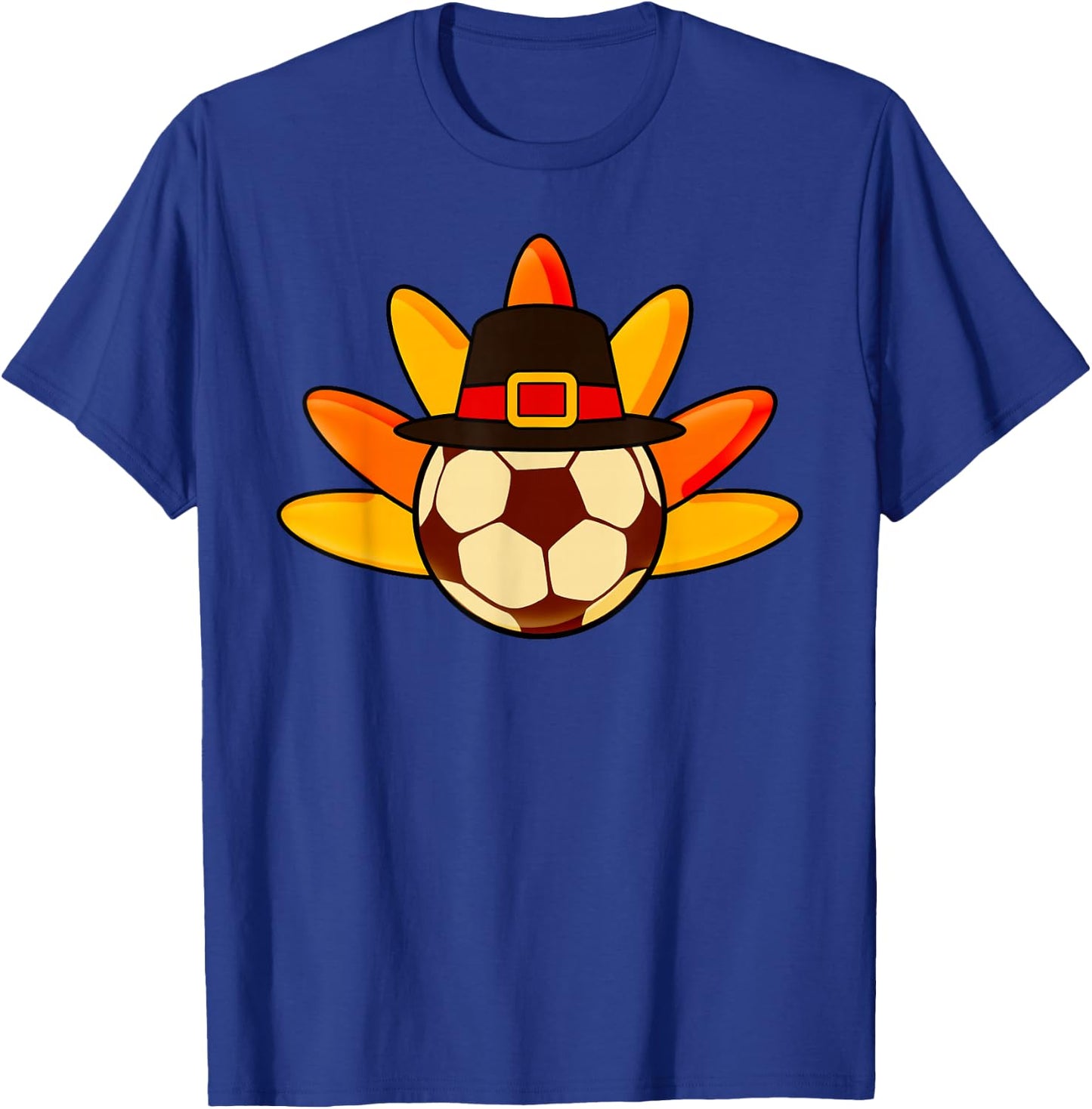 Cute Turkey Soccer Ball for Toddler Soccer Thanksgiving Day T-Shirt - T-Shirt | Royal
