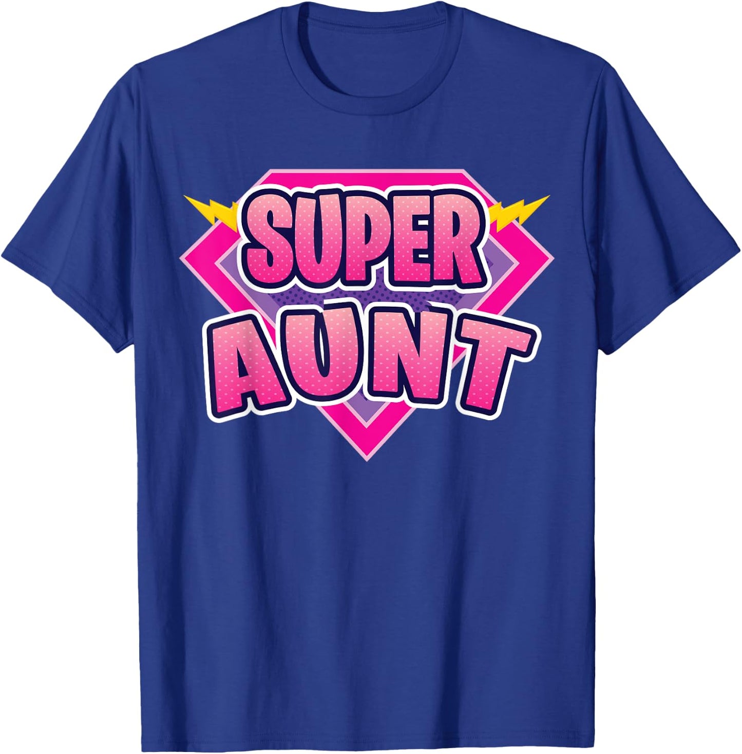 Super Aunt Superhero Grandmother Comic Book Funny Matching T-Shirt - T-Shirt | Royal
