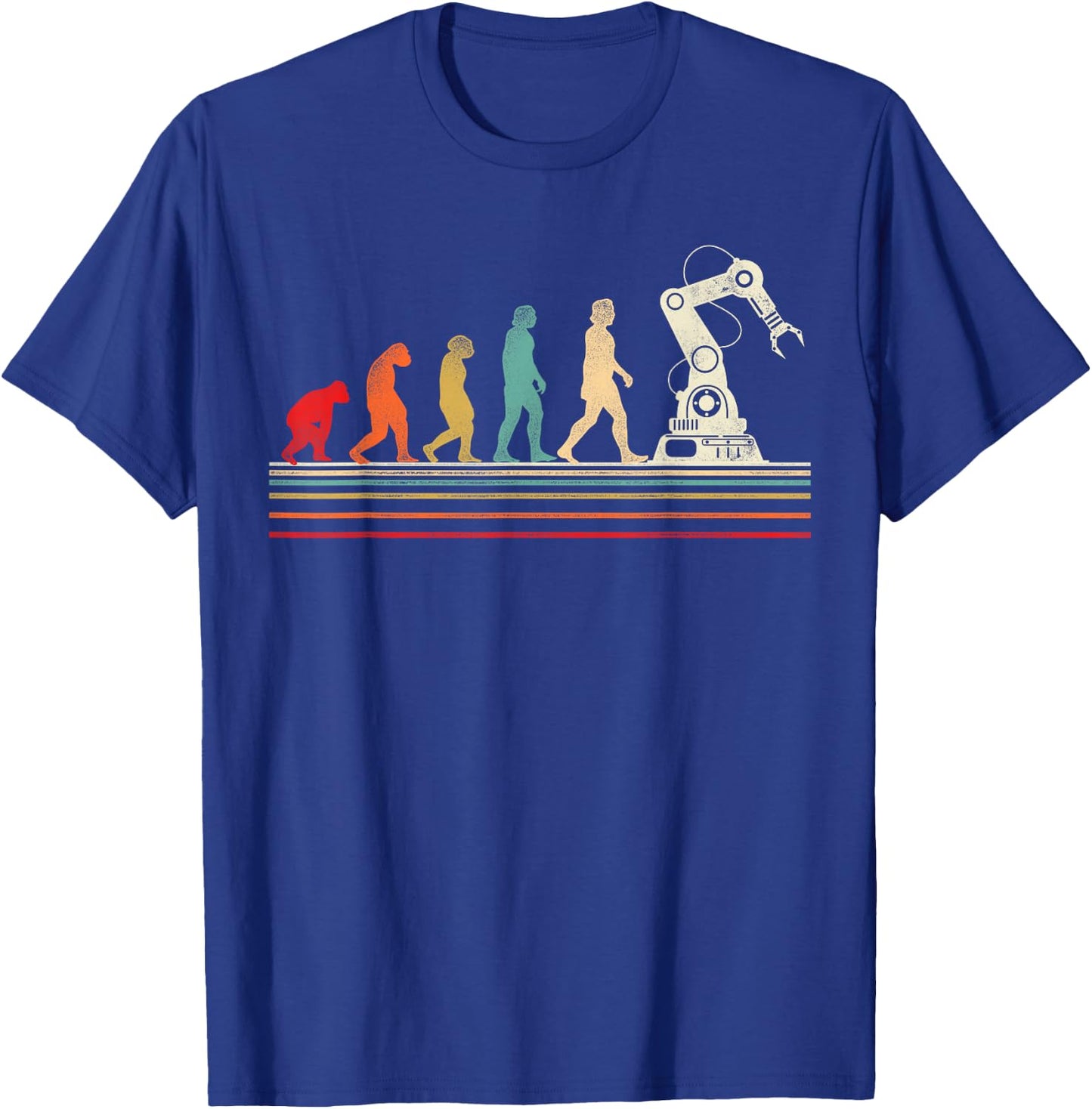 Robot Robotics Engineer Retro Vintage T-Shirt - T-Shirt | Royal