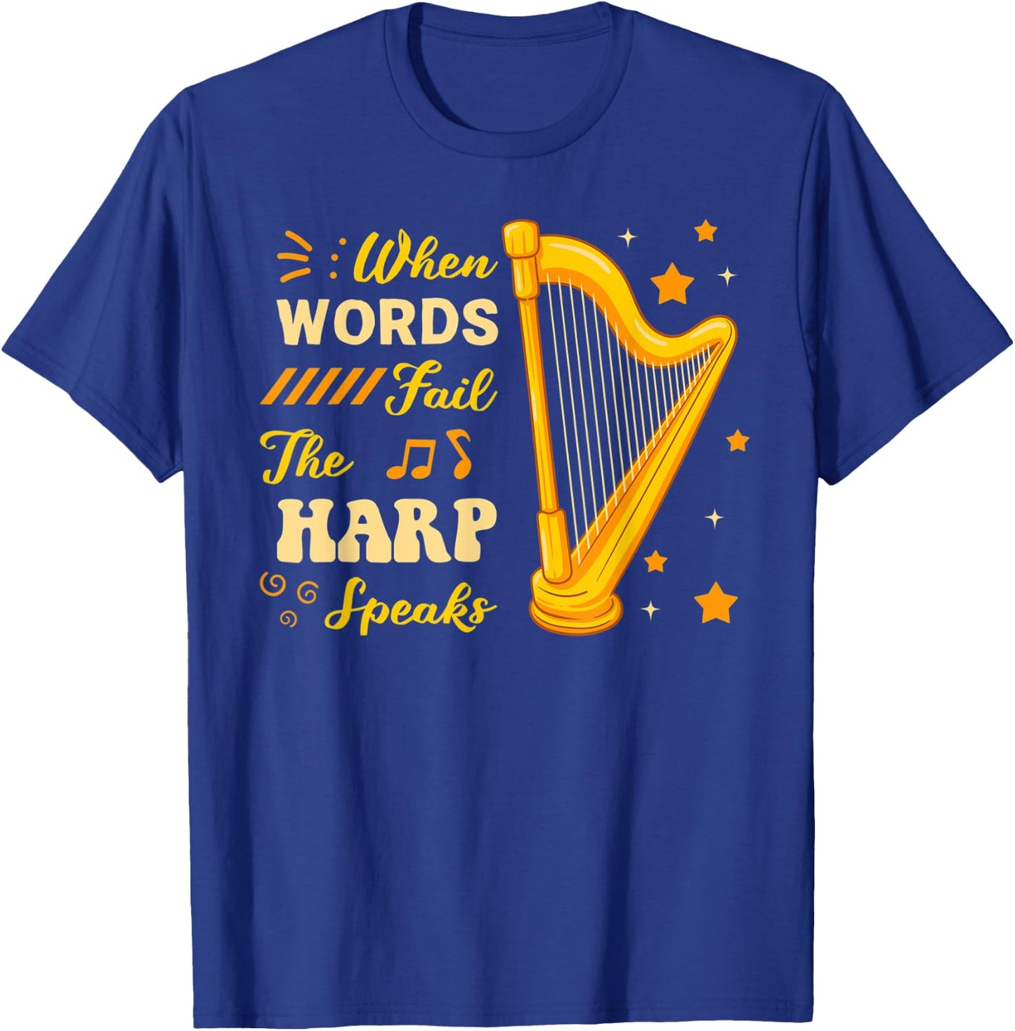 Harp Player Harpist Music Lover Musician Stringed Instrument T-Shirt - T-Shirt | Royal