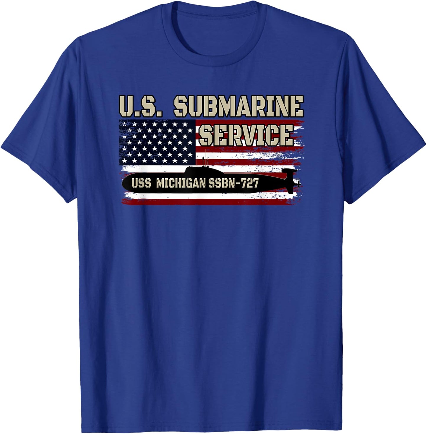 USS Michigan SSBN-727 Submarine Veterans Day Father's Day T-Shirt - T-Shirt | Royal