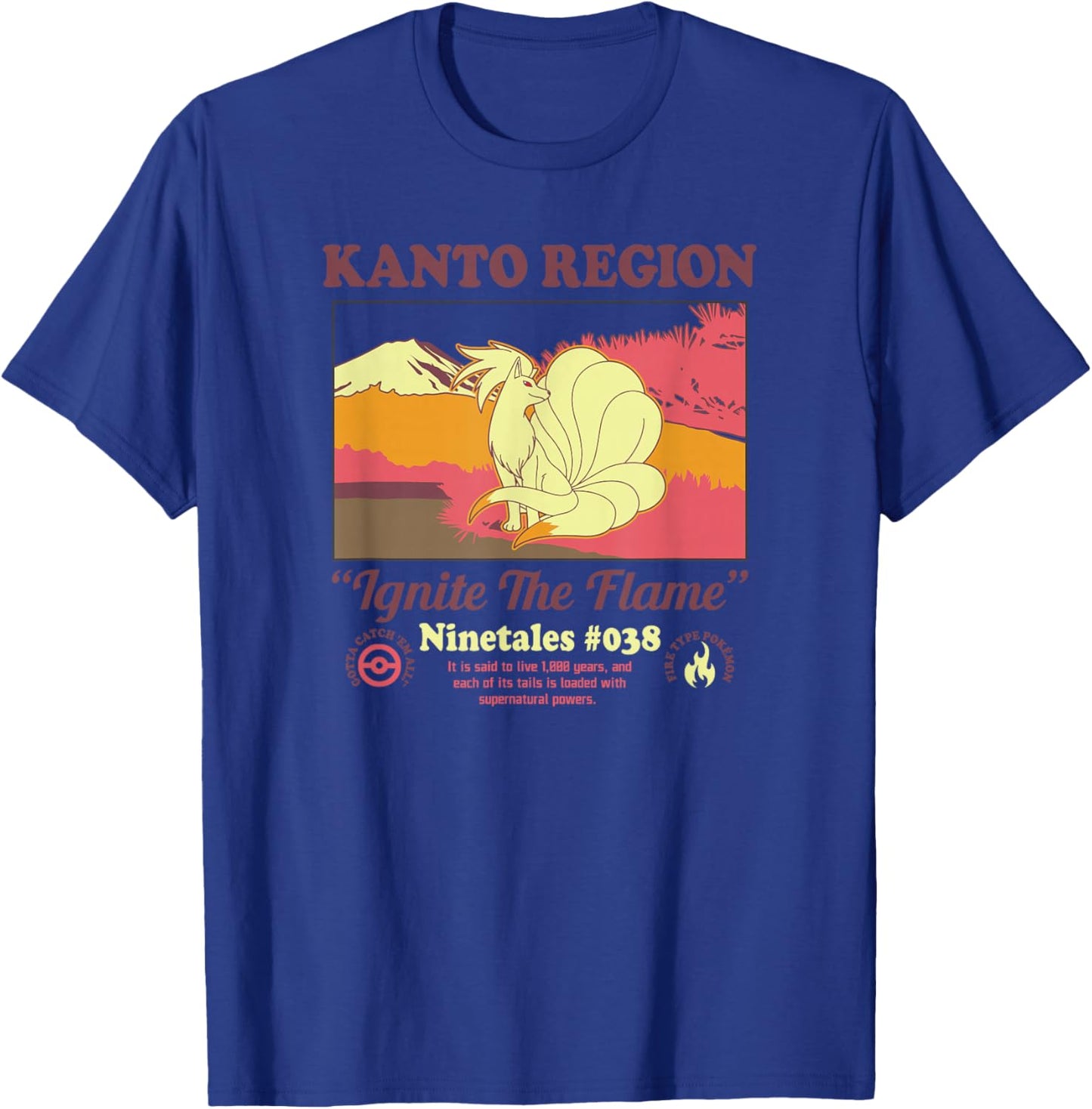 Pokémon Ninetales Kanto Region Ignite The Flame Portrait T-Shirt - T-Shirt | Royal