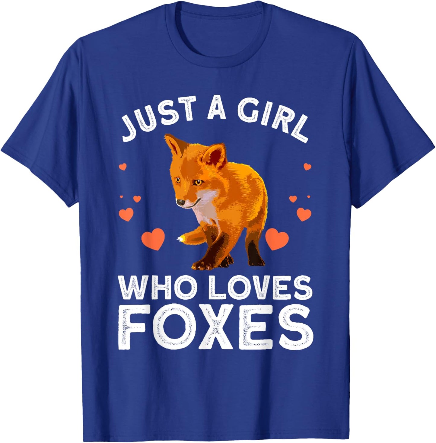 Cute Fox Design Girls Vulpes Animal Fox Lovers T-Shirt - T-Shirt | Royal