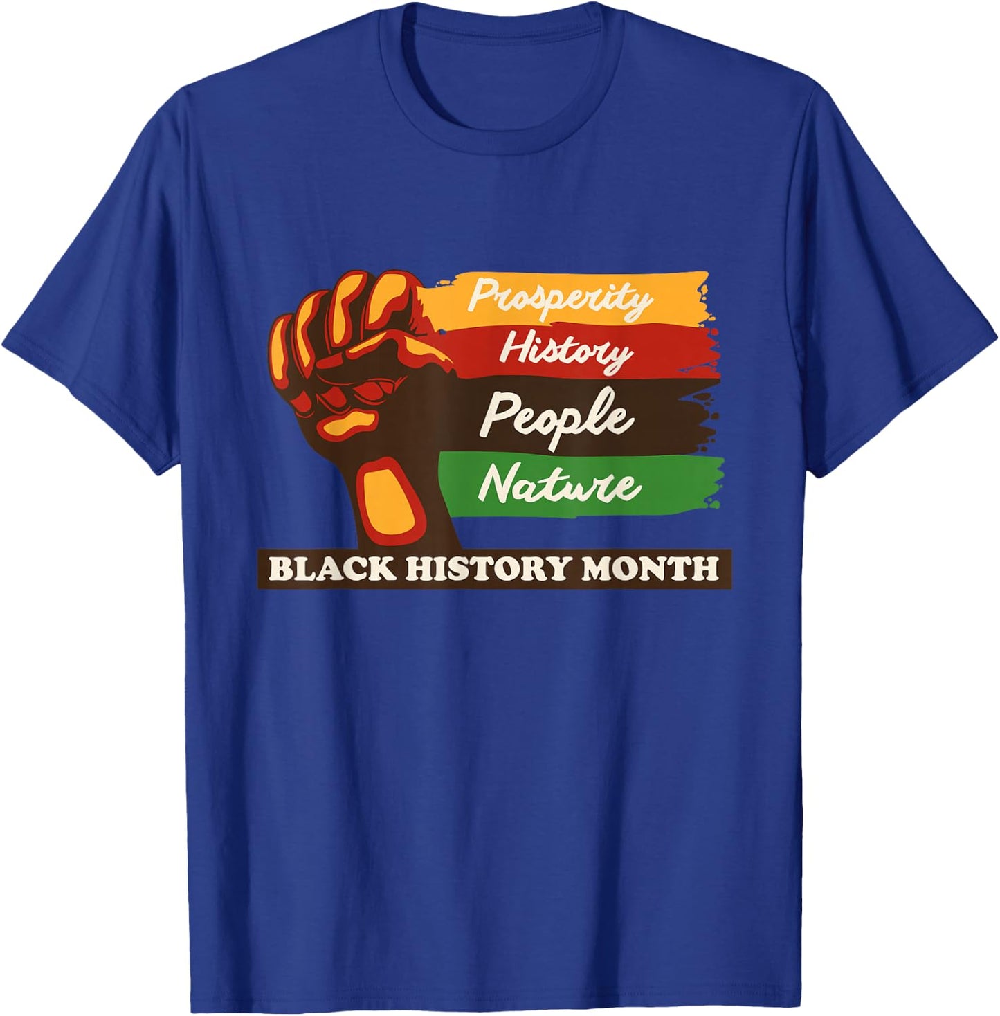 Black History Month African American Pride Fist Men Women T-Shirt - T-Shirt | Royal