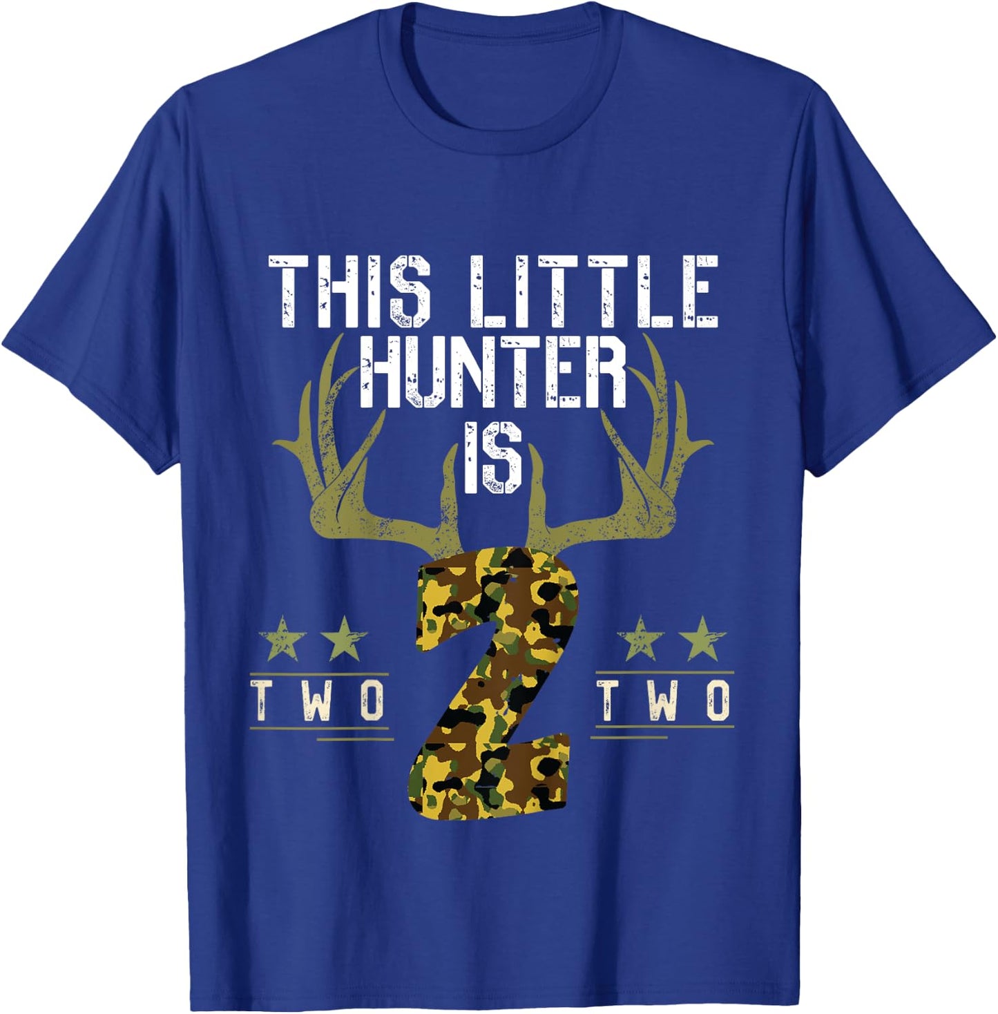 Kids 2th Birthday Funny Deer Hunter Two Years Old Boy Hunting T-Shirt - T-Shirt | Royal