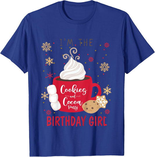 Kids I'm The Cookies and Cocoa Winter Birthday Party Matching T-Shirt - T-Shirt | Royal