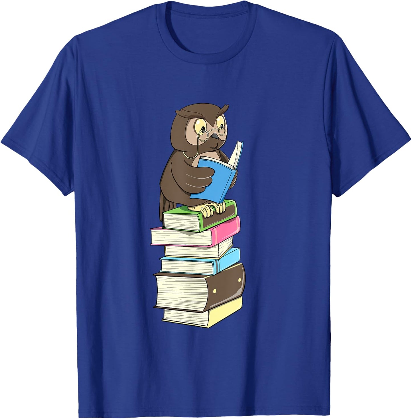 Owl Reader - Books Bookworm Bird Animal Lover Ornithologist T-Shirt - T-Shirt | Royal