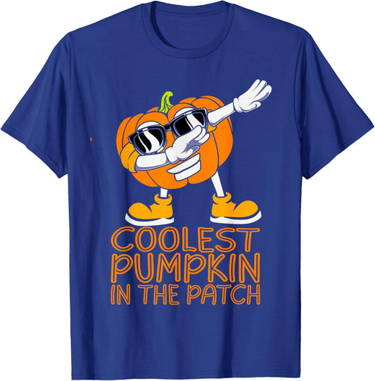 Coolest Pumpkin In The Patch Halloween Jackolantern Kid Boy T-Shirt - T-Shirt | Royal