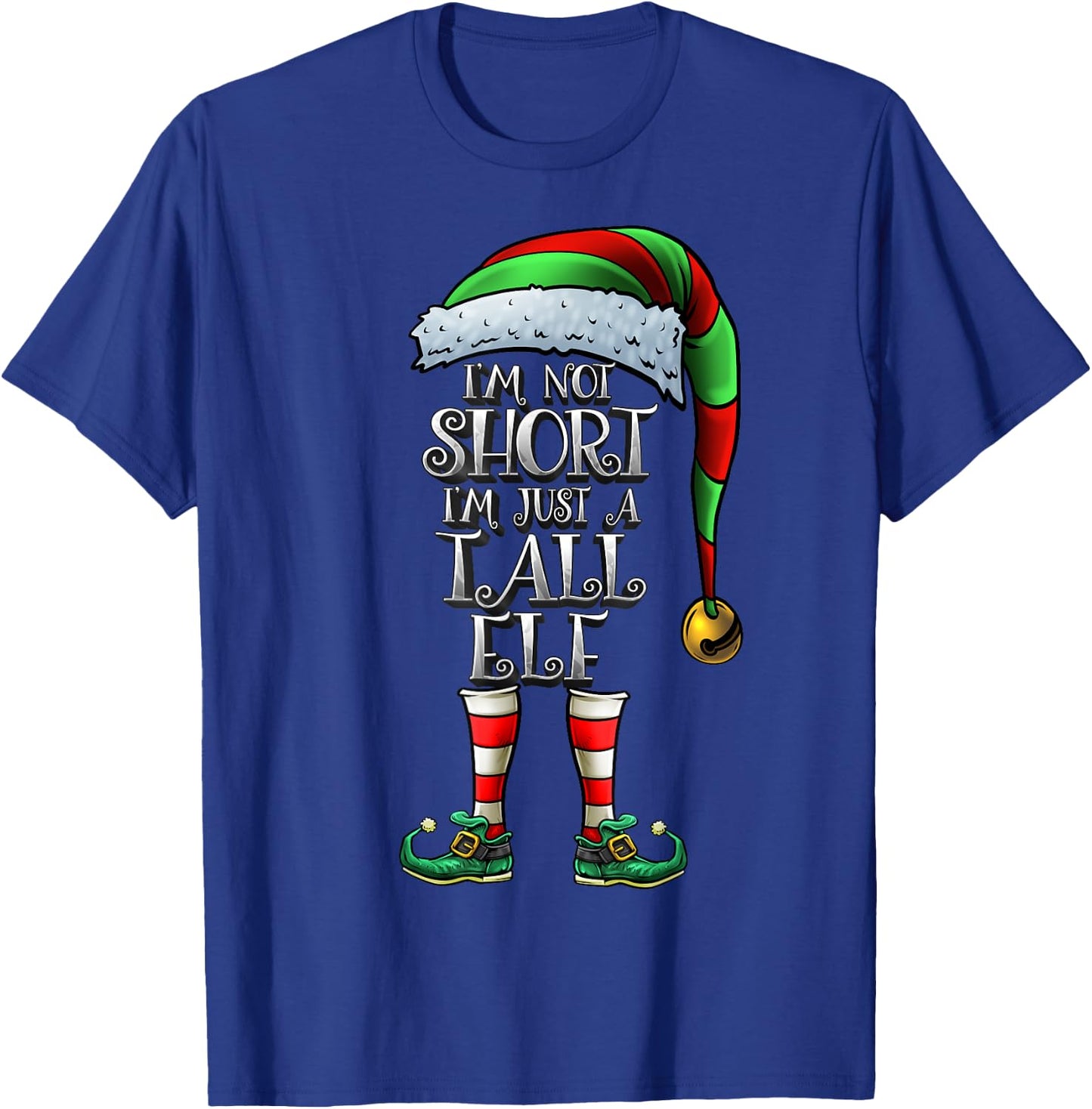 Not Short Elf Shirt Matching Family Not Short Christmas Elf T-Shirt - T-Shirt | Royal