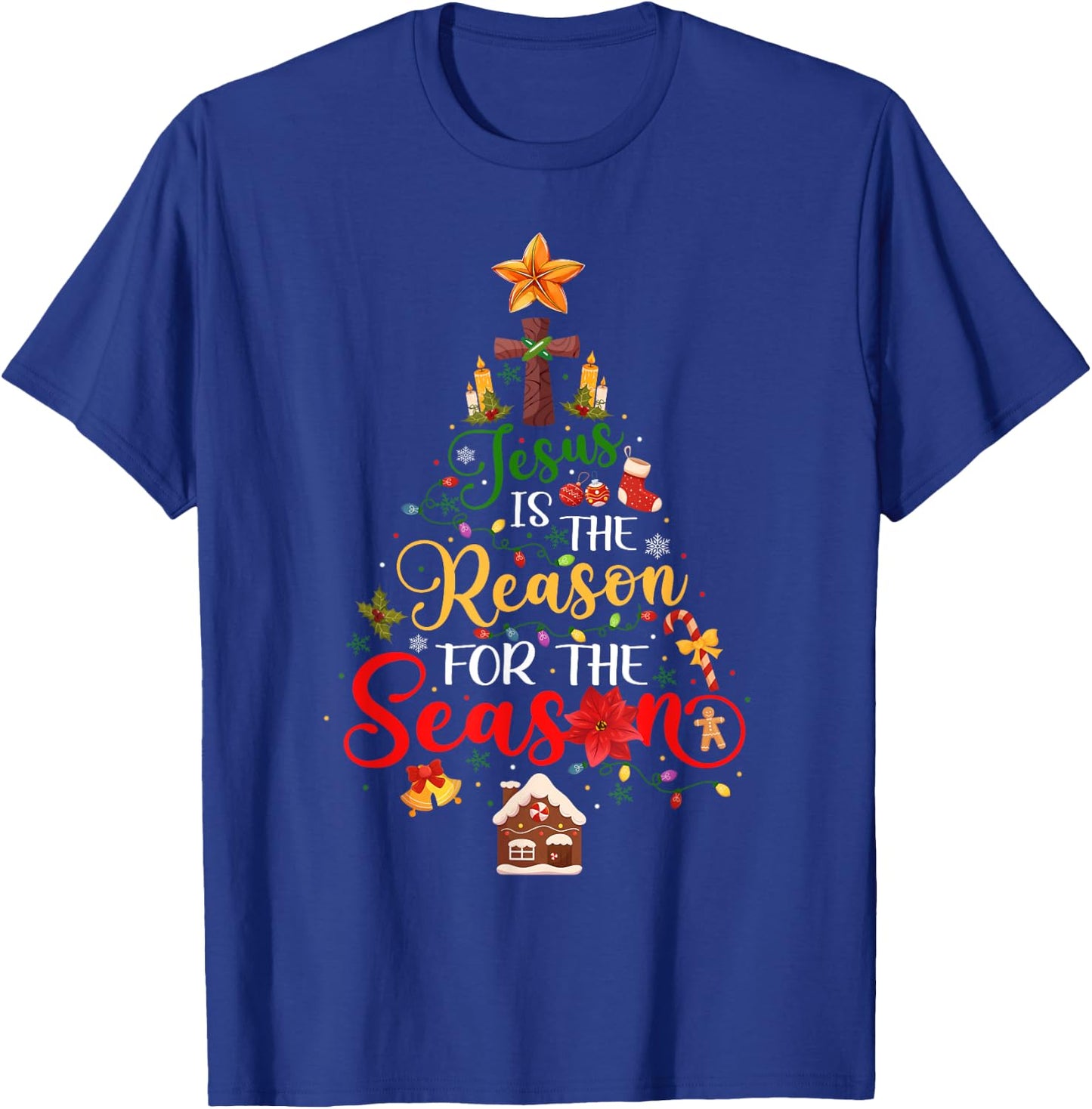 Jesus is The Reason for The Season Christian Faith Christmas T-Shirt - T-Shirt | Royal