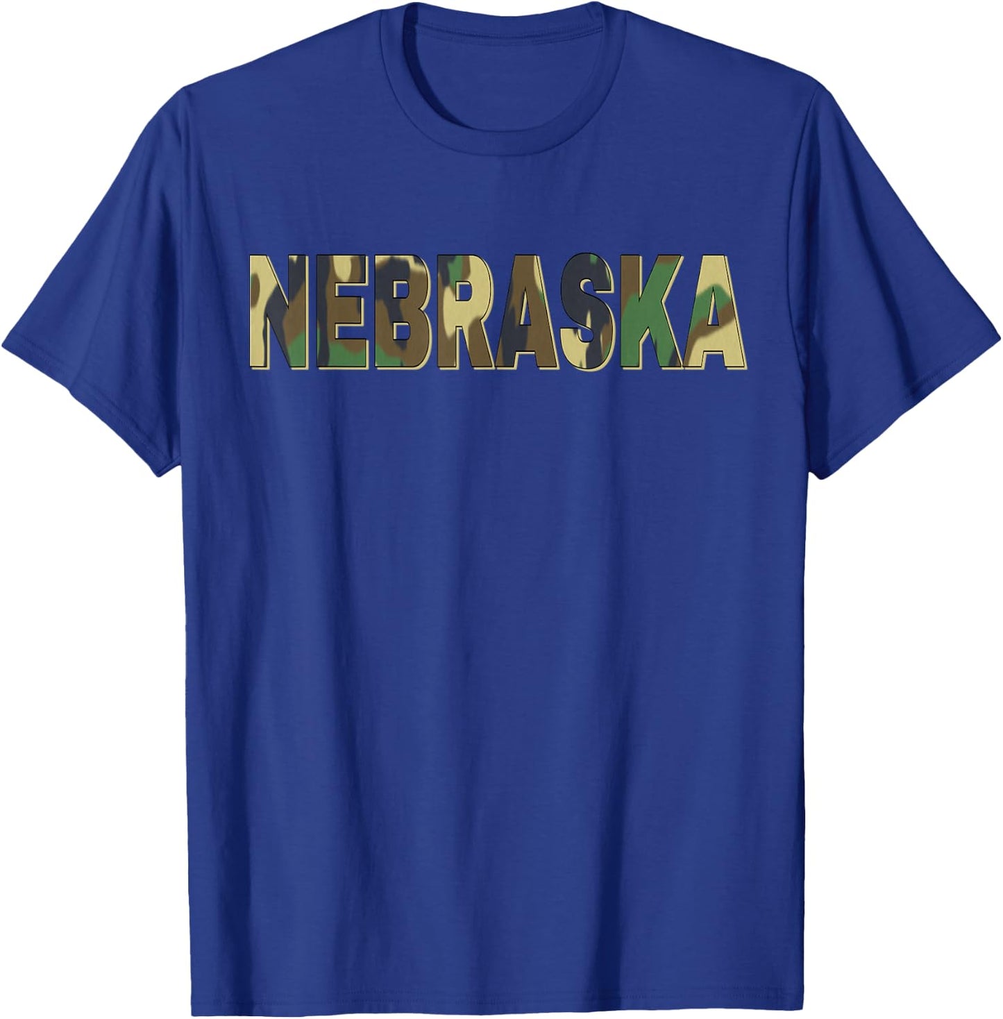 Nebraska Camouflage Men Women & Kids Camo Nebraska T-Shirt - T-Shirt | Royal