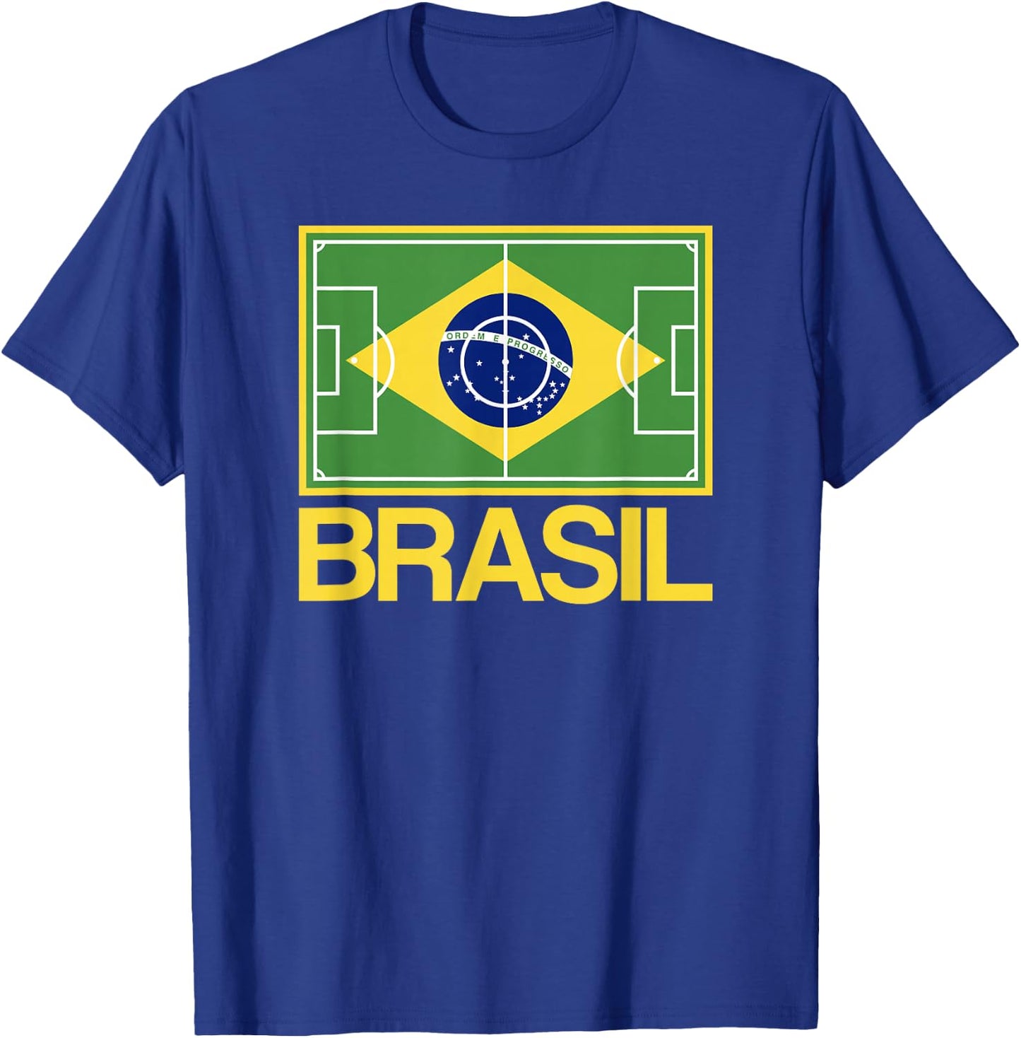 Brazil Soccer Field Flag Brasil Country Brazilian Pride T-Shirt - T-Shirt | Royal