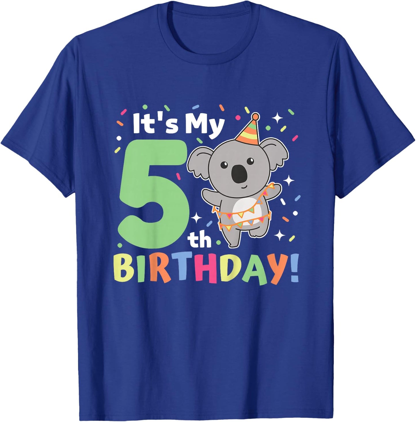 Koala 5th Birthday For Kids Five Year Old Koala T-Shirt - T-Shirt | Royal