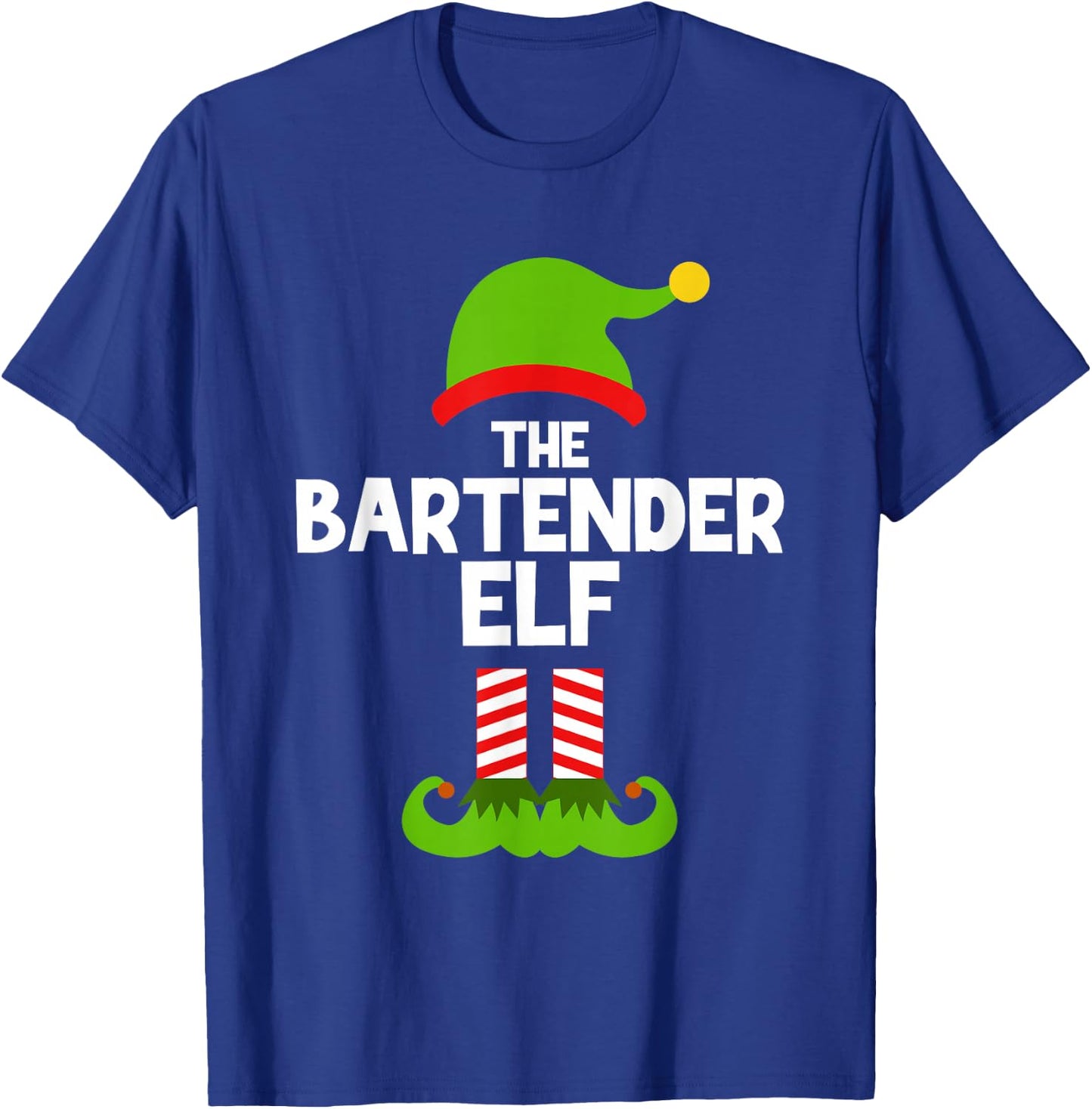 Funny The Bartender Elf Christmas Family Party Pajama T-Shirt - T-Shirt | Royal