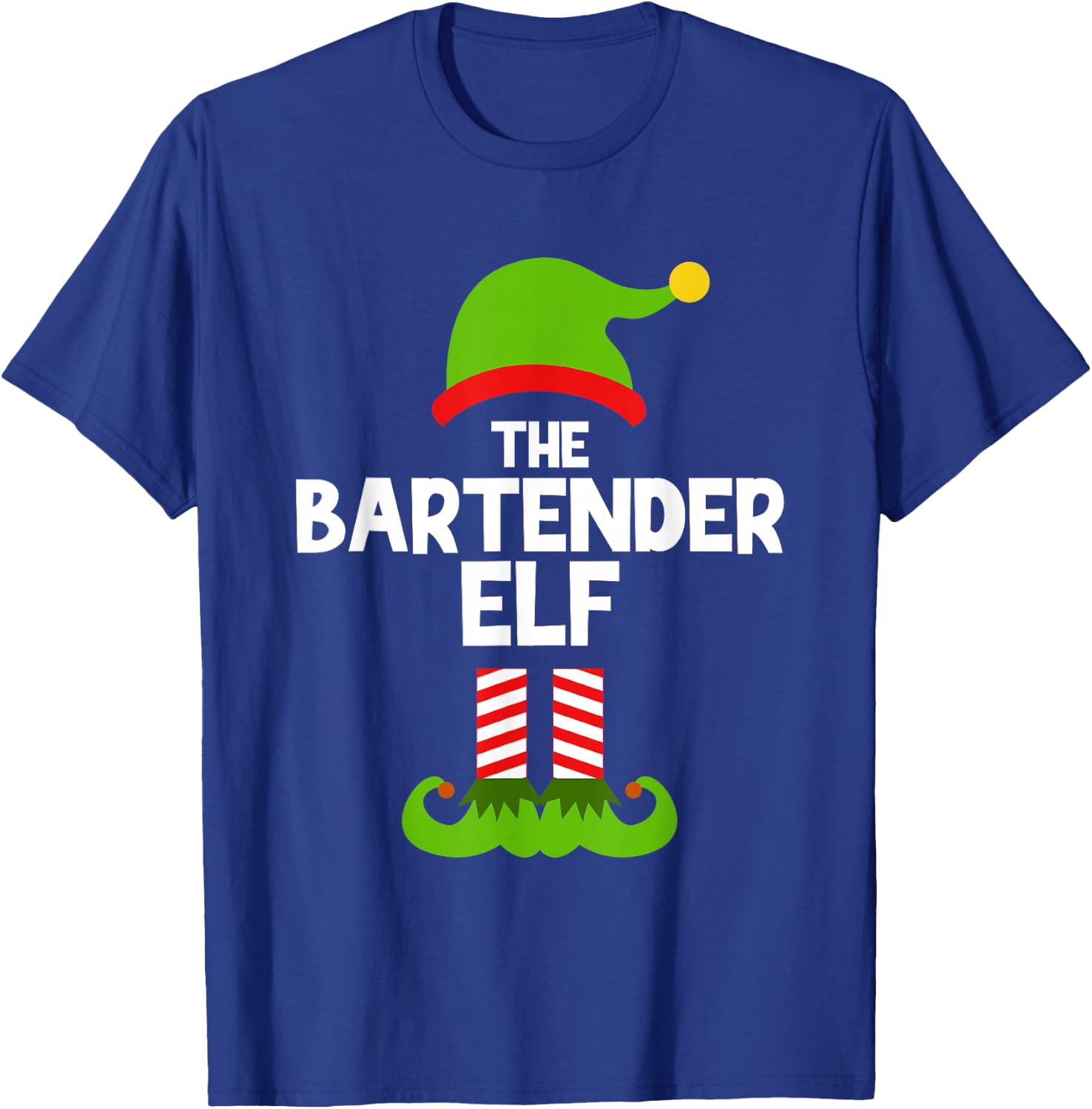 Funny The Bartender Elf Christmas Family Party Pajama T-Shirt - T-Shirt | Royal