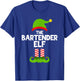 Funny The Bartender Elf Christmas Family Party Pajama T-Shirt - T-Shirt | Royal