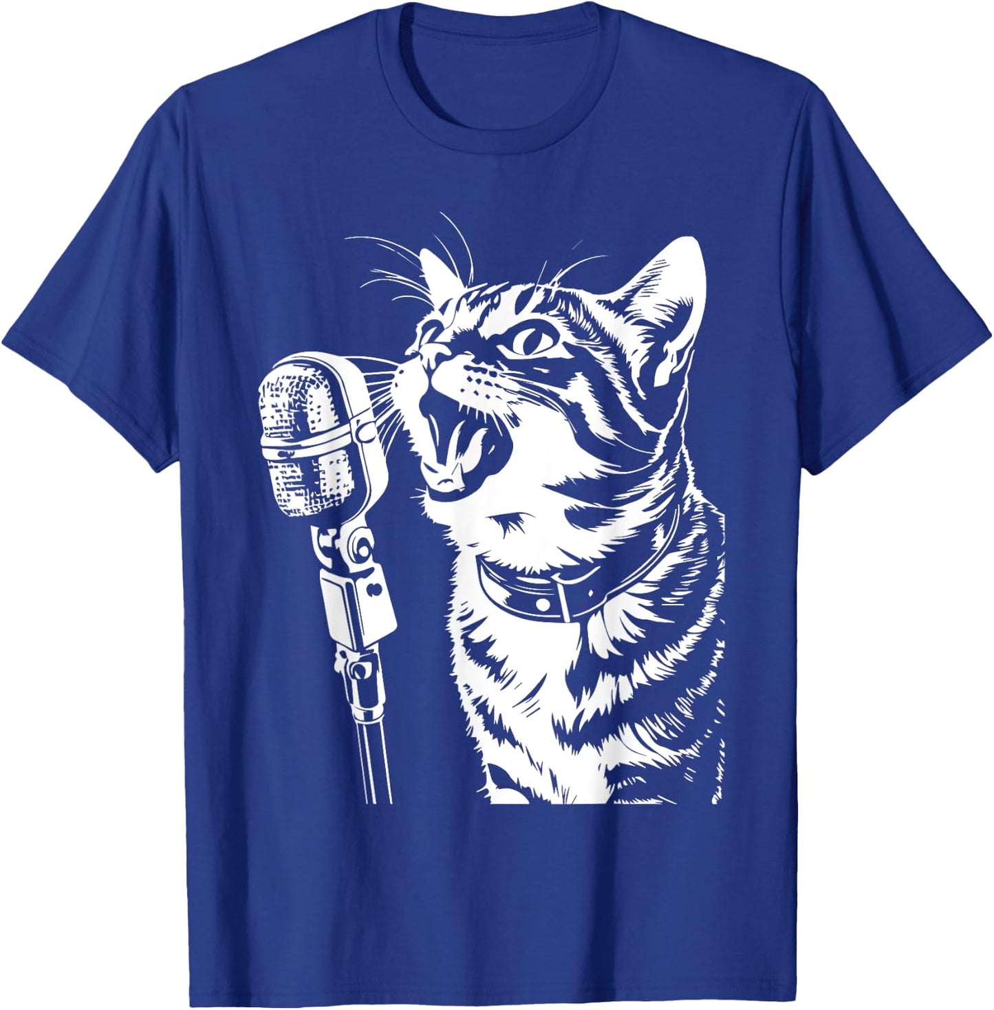 Cat Singing with Microphone Cats Singer Women T-Shirt - T-Shirt | Royal