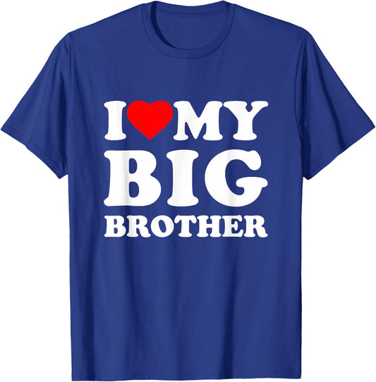 I Love My Big Brother Heart T-Shirt - T-Shirt | Royal