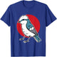Cartoon Blue Jay Blue Bird On Red Circle T-Shirt - T-Shirt | Royal