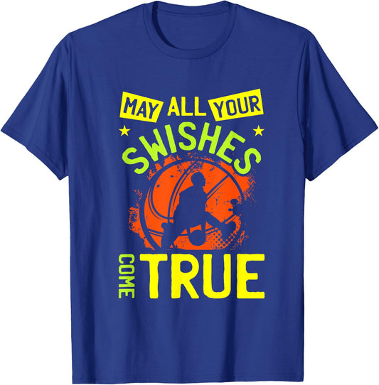 May All Your Swishes Cone True | Basketball Hoops Player T-Shirt - T-Shirt | Royal