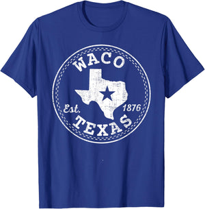 Waco Texas TX Vintage T-Shirt - T-Shirt | Royal