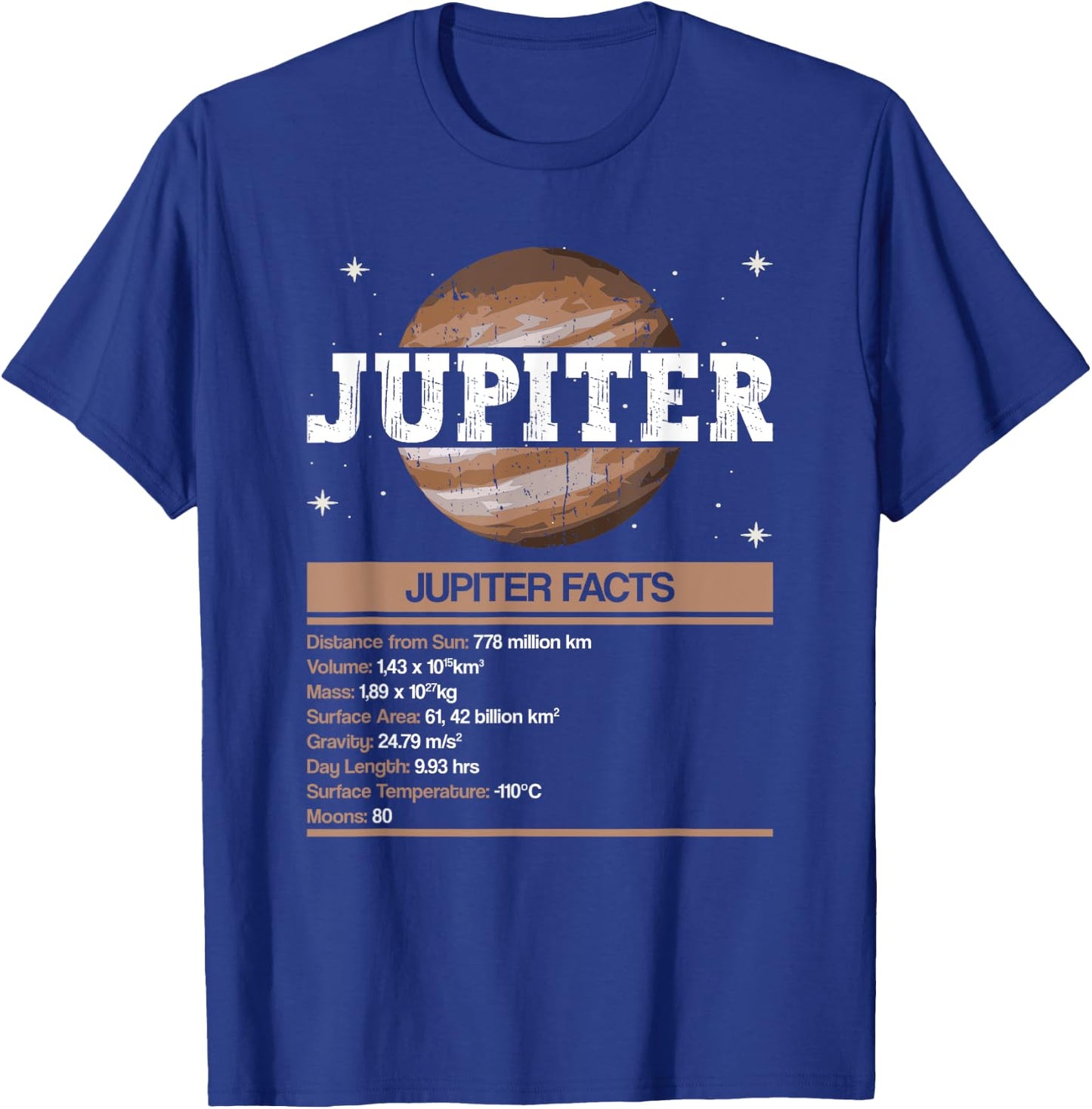 Jupiter Facts - Jupiter Planet Space Lover T-Shirt - T-Shirt | Royal