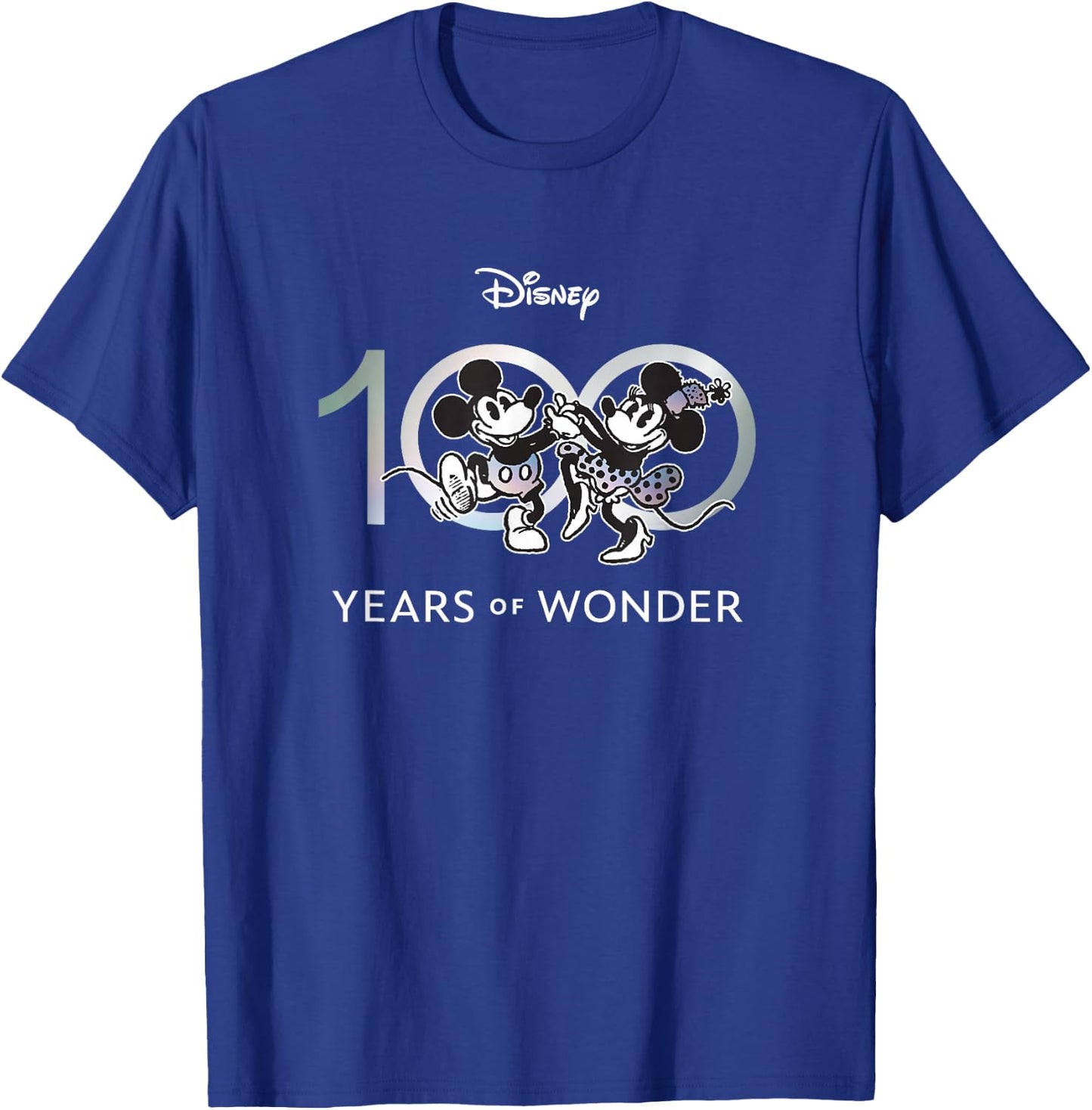 Disney 100 Years of Wonder Mickey & Minnie Dancing Retro Short Sleeve , Black, Small T-Shirt - T-Shirt | Royal