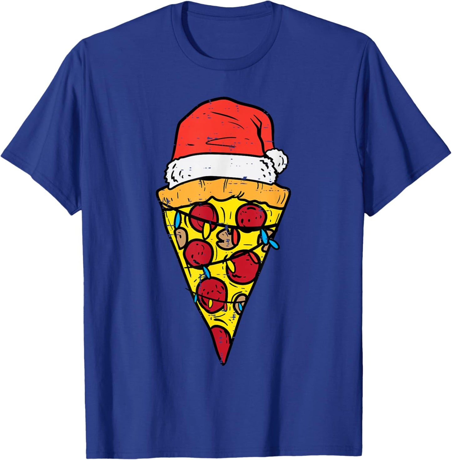 Christmas Pizza Slice Santa Funny Xmas Food Men Women Kids T-Shirt - T-Shirt | Royal