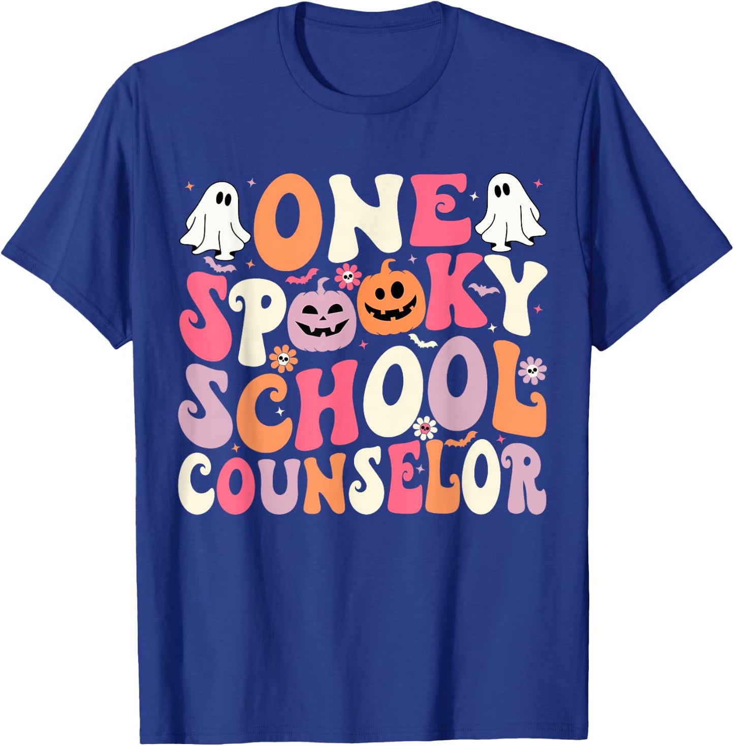 One Spooky School Counselor Halloween Teacher Counseling T-Shirt - T-Shirt | Royal