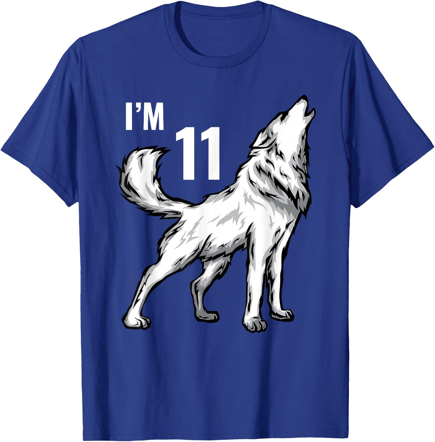 11th Birthday 11 Years Wolf Cub Howling Wolf Pack Wildlife T-Shirt - T-Shirt | Royal