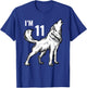11th Birthday 11 Years Wolf Cub Howling Wolf Pack Wildlife T-Shirt - T-Shirt | Royal