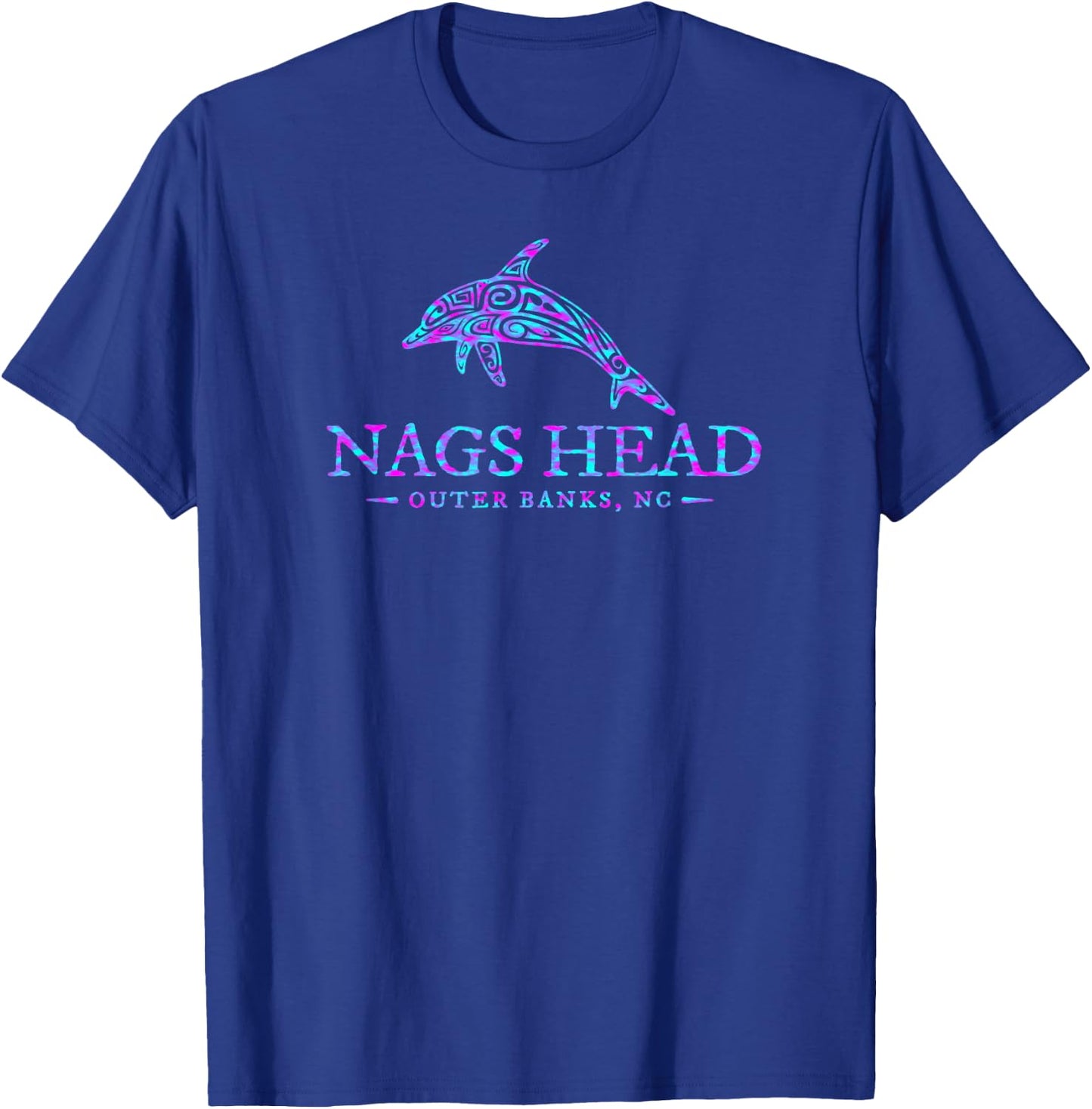 Nags Head NC Dolphin Boys Girls Retro Preppy Throwback T-Shirt - T-Shirt | Royal